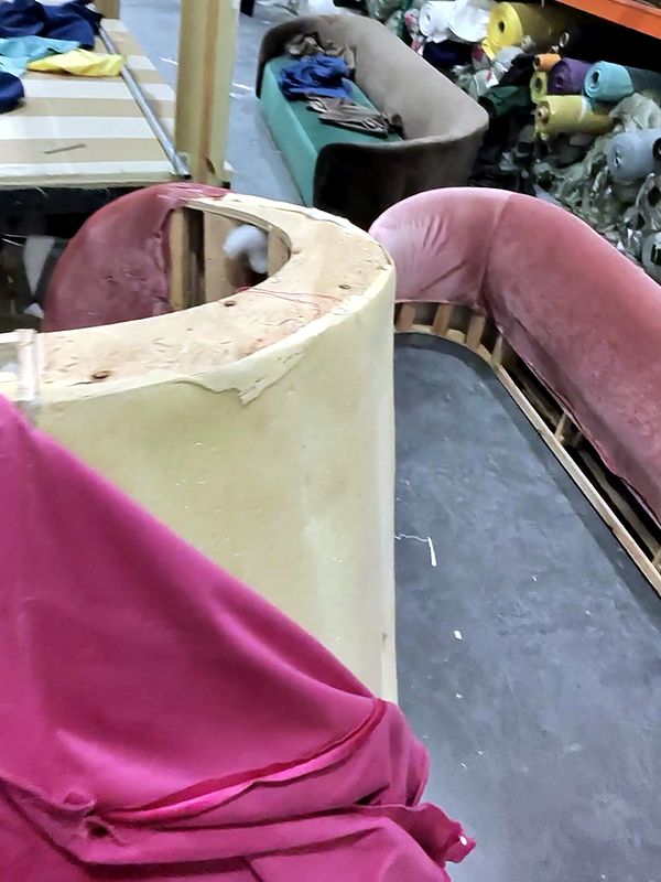 Velvet on a curve. Hand-fitted around a round frame